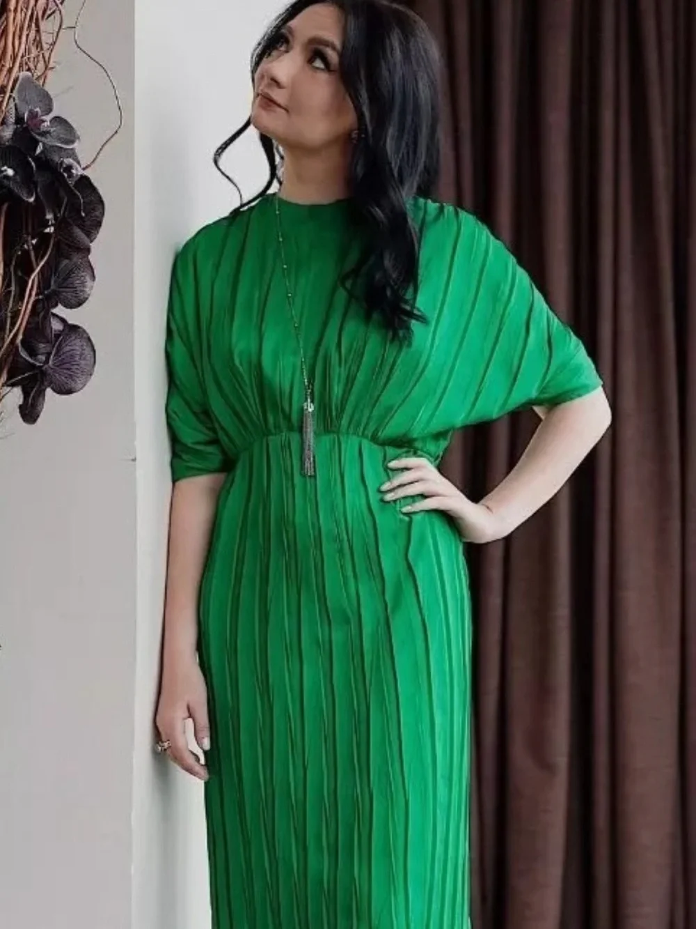 Zara RARE Infamous Green Dress Size Medium - Picture 7 of 16